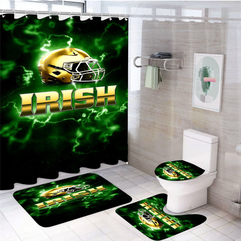 Notre Dame Irish Logo Green 4Pcs Bathroom Set Shower Curtain