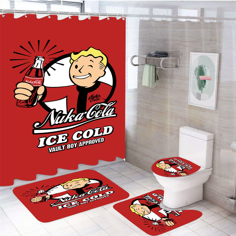 Nuka Cola 4Pcs Bathroom Set Shower Curtain