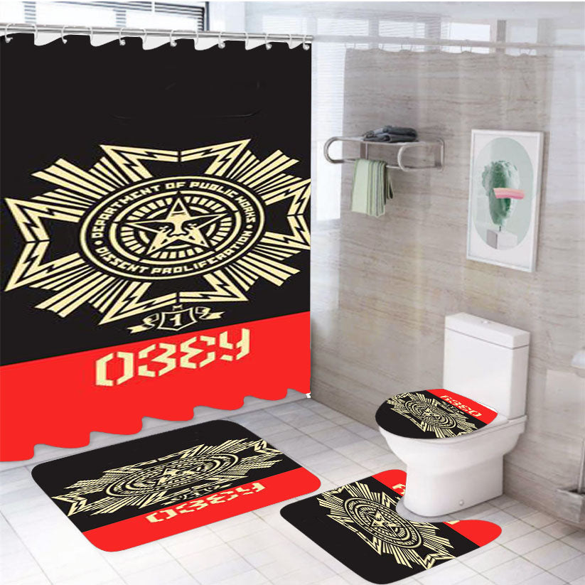 Obey Clothing 4Pcs Bathroom Set Shower Curtain