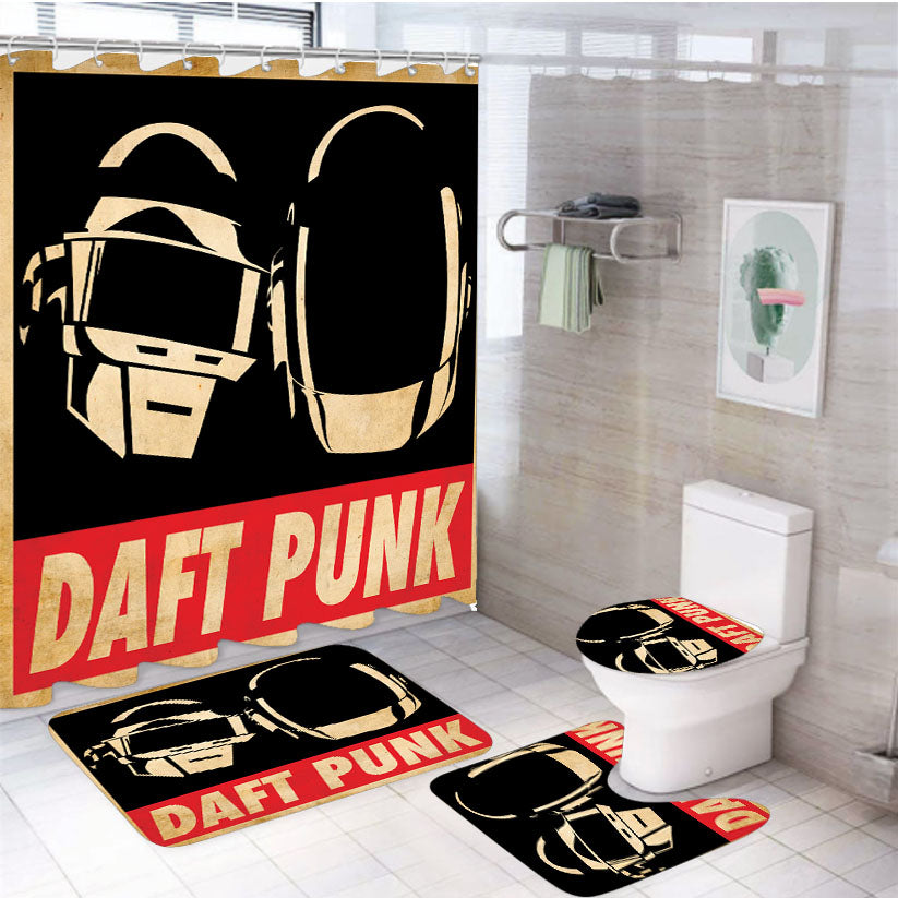 Obey Daft Punk 4Pcs Bathroom Set Shower Curtain