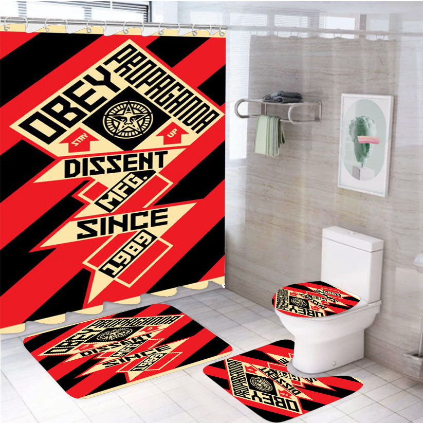 Obey Propaganda 4Pcs Bathroom Set Shower Curtain