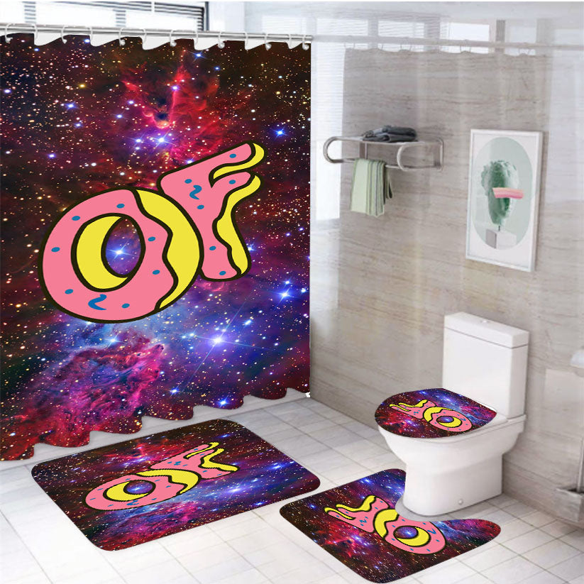 Odd Future In Galaxy Nebula 4Pcs Bathroom Set Shower Curtain