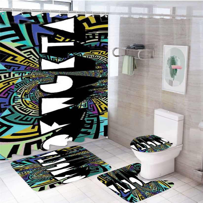Odd Future Logo Pattern 4Pcs Bathroom Set Shower Curtain