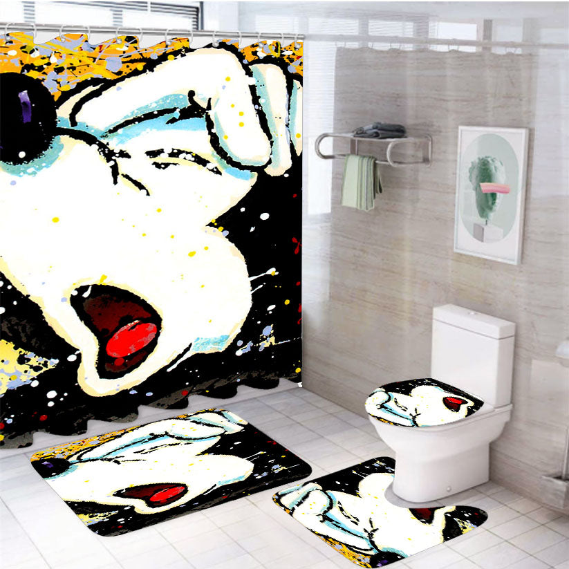 Oh No Disney Mickey 4Pcs Bathroom Set Shower Curtain