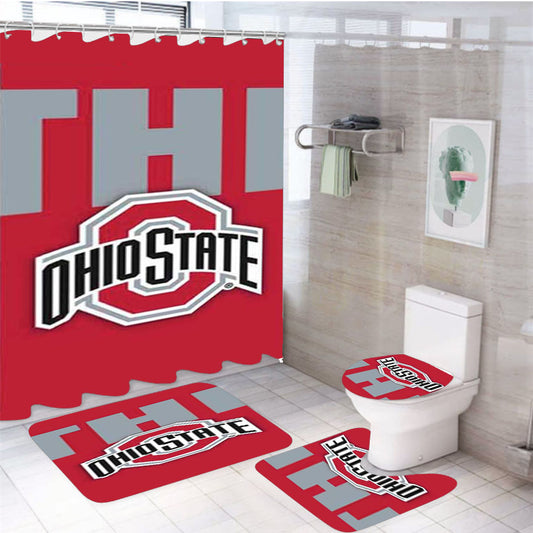 Ohio State The 4Pcs Bathroom Set Shower Curtain