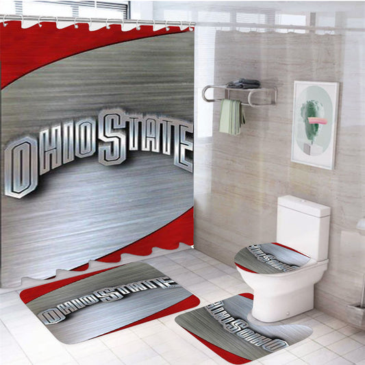 Ohio State University 4Pcs Bathroom Set Shower Curtain