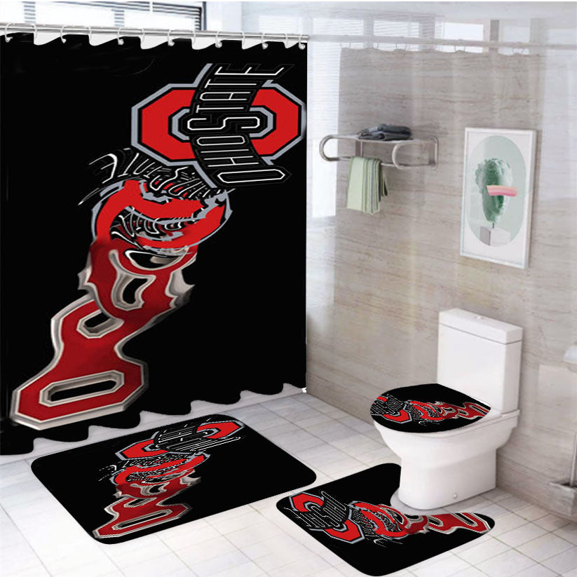 Ohio State University Art 4Pcs Bathroom Set Shower Curtain