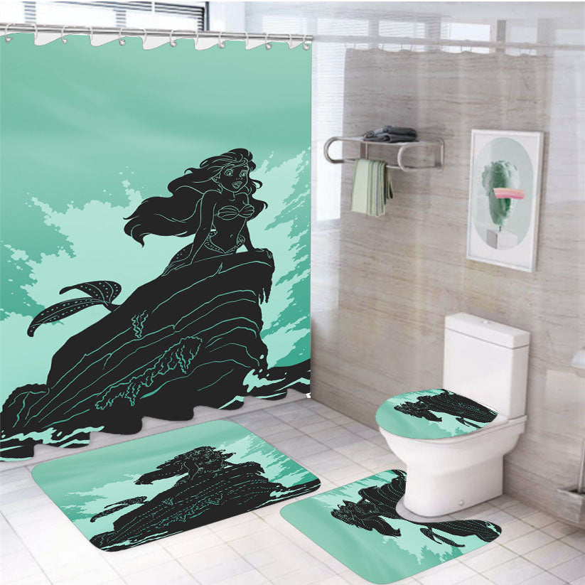 Onceupon A Time Little Mermaid 4Pcs Bathroom Set Shower Curtain