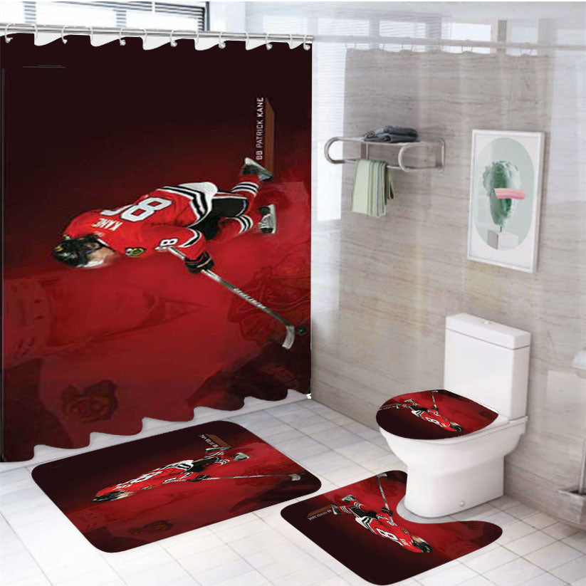 Patrick Kane Red Wallpaper 4Pcs Bathroom Set Shower Curtain