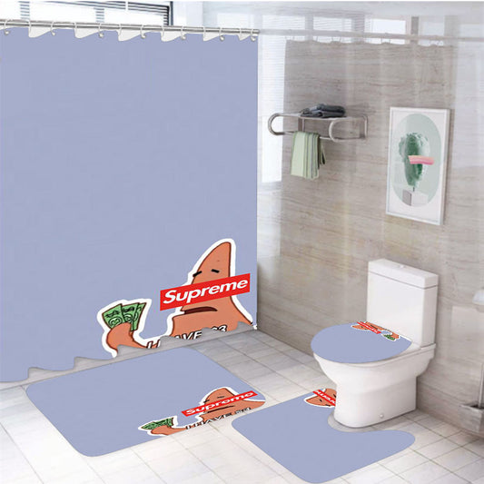 Patrick Supreme $3 4Pcs Bathroom Set Shower Curtain
