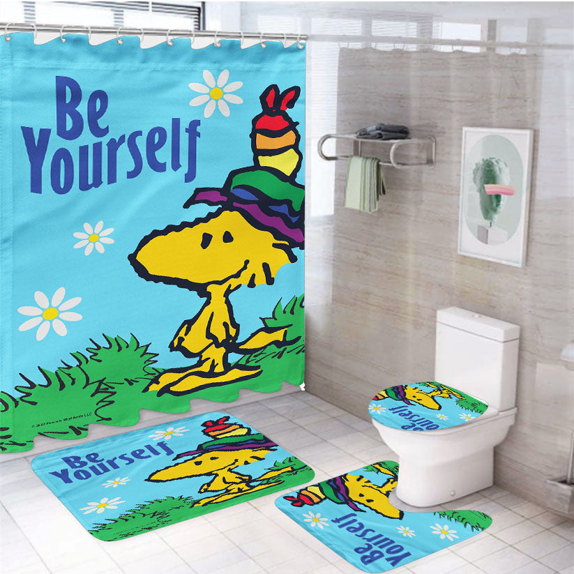 Peanuts Be Yourself Woodstock 4Pcs Bathroom Set Shower Curtain