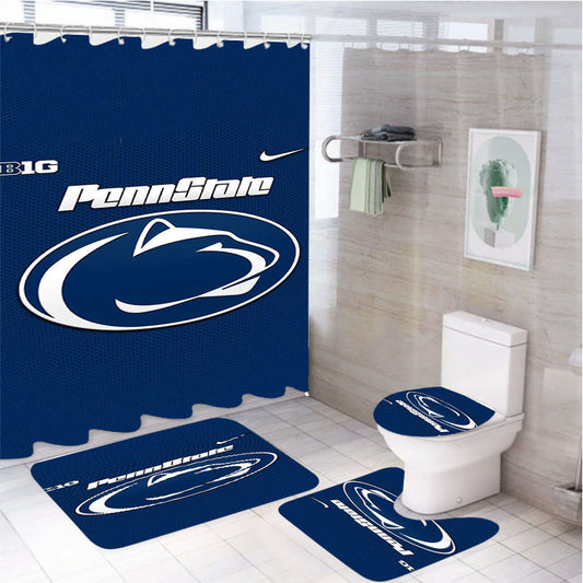 Penn State Jersey 4Pcs Bathroom Set Shower Curtain