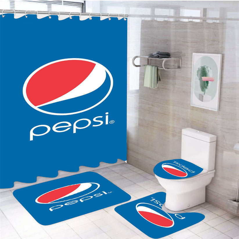 Pepsi 4Pcs Bathroom Set Shower Curtain