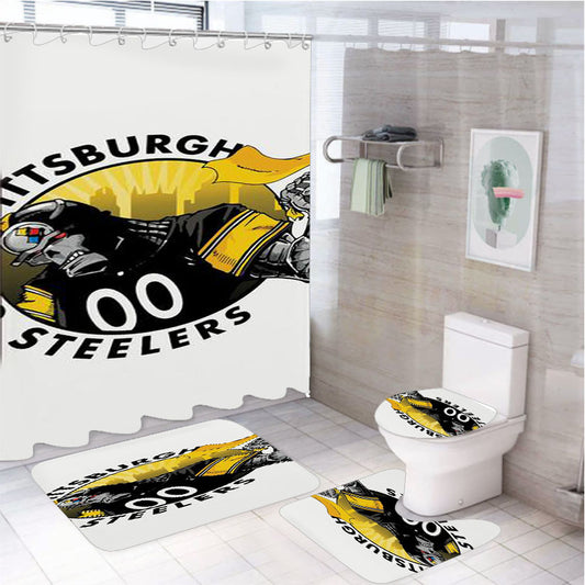 Pittsburgh Steelers 4Pcs Bathroom Set Shower Curtain