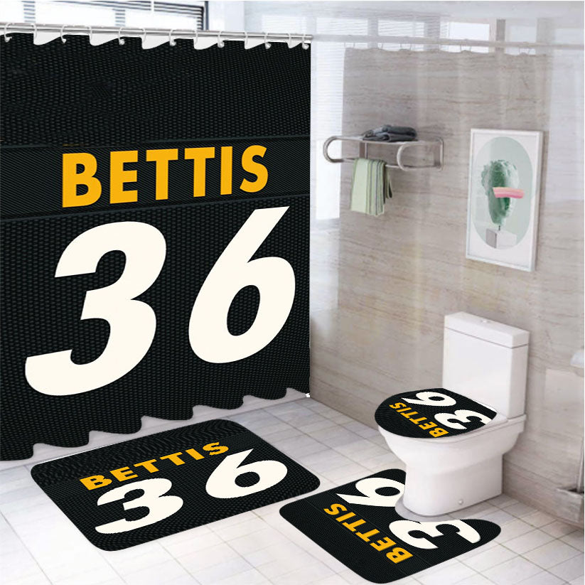 Pittsburgh Steelers Bettis 36 4Pcs Bathroom Set Shower Curtain