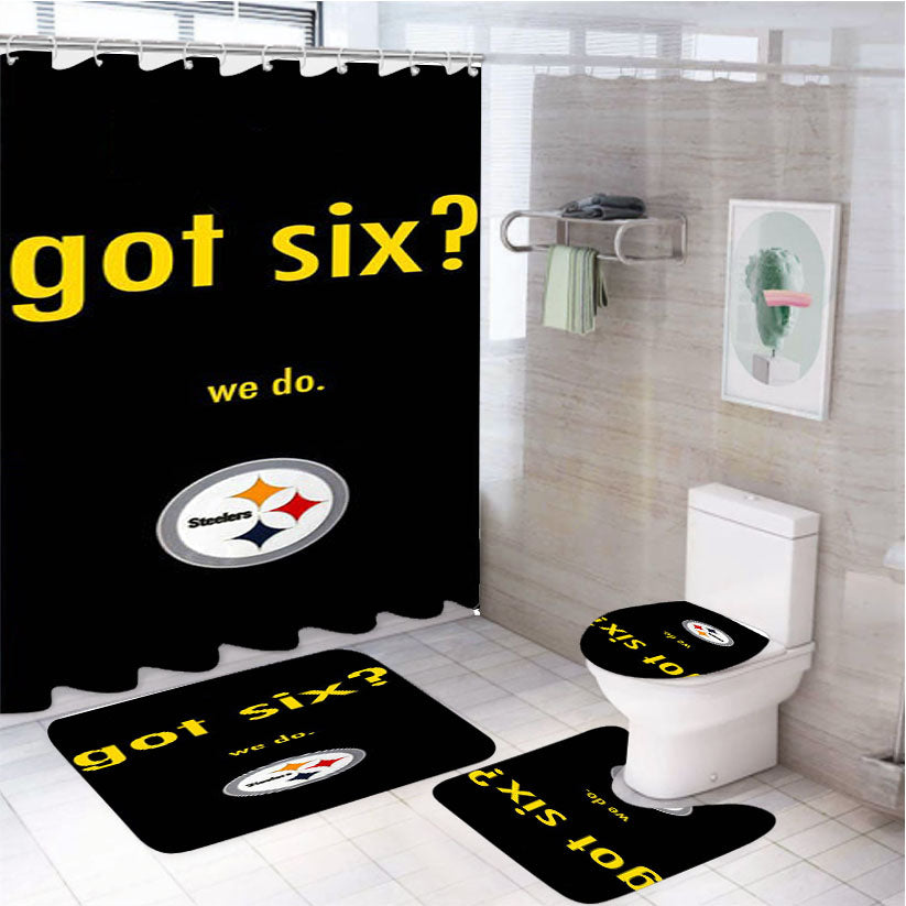 Pittsburgh Steelers Football 4Pcs Bathroom Set Shower Curtain