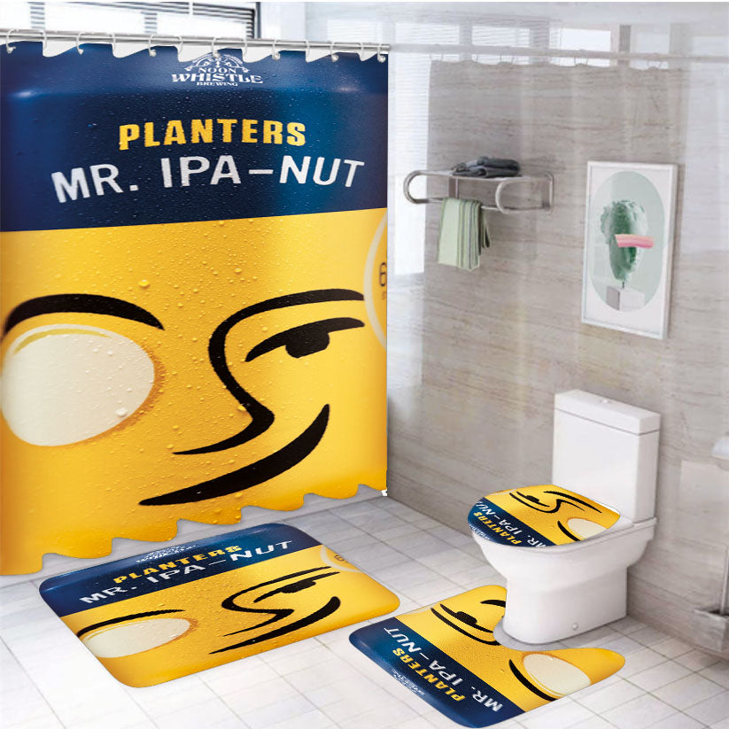 Planters Mr Ipa-Nut Peanut Drink Can 4Pcs Bathroom Set Shower Curtain