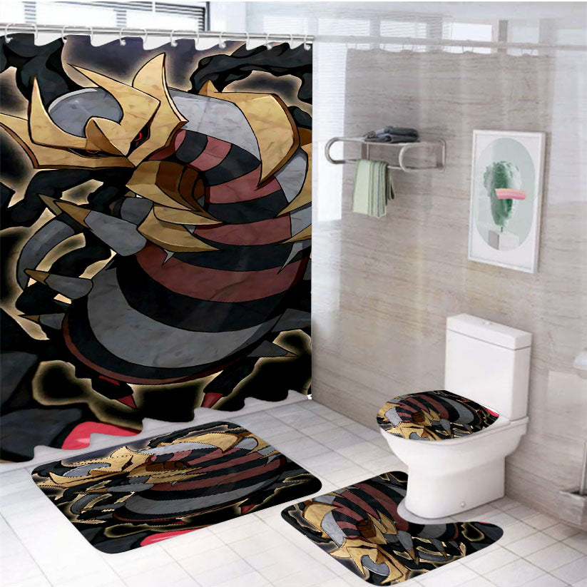 Pokemon Giratina 4Pcs Bathroom Set Shower Curtain