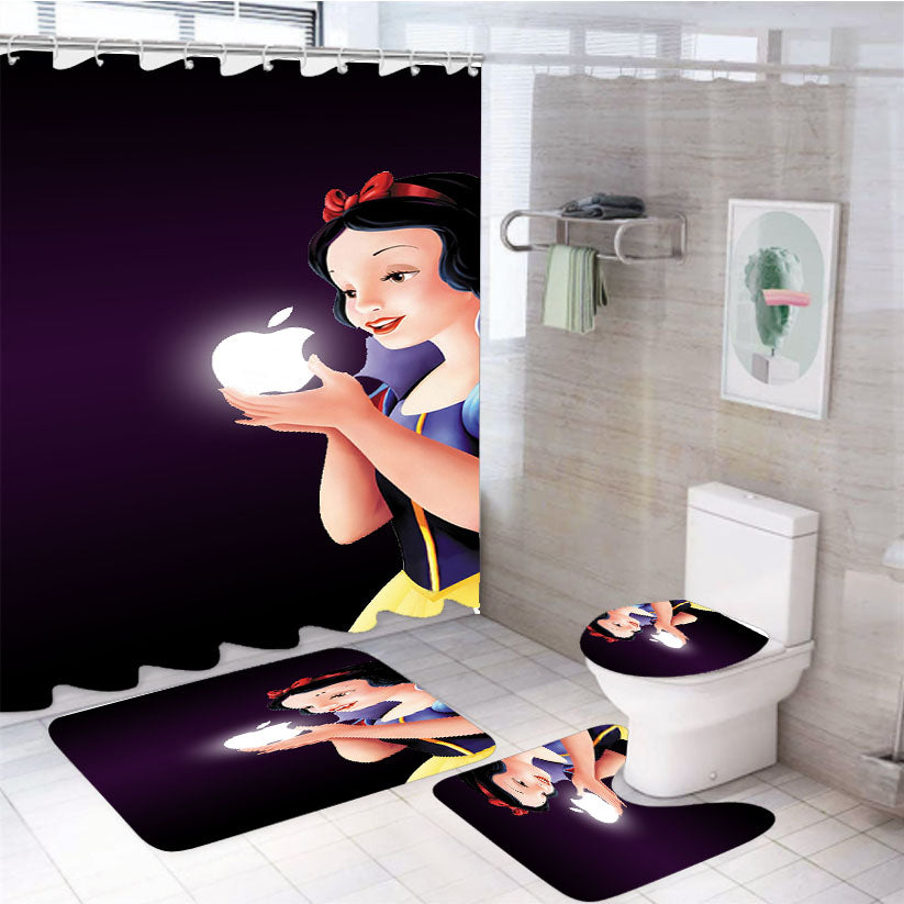 Princess Snow White 4Pcs Bathroom Set Shower Curtain