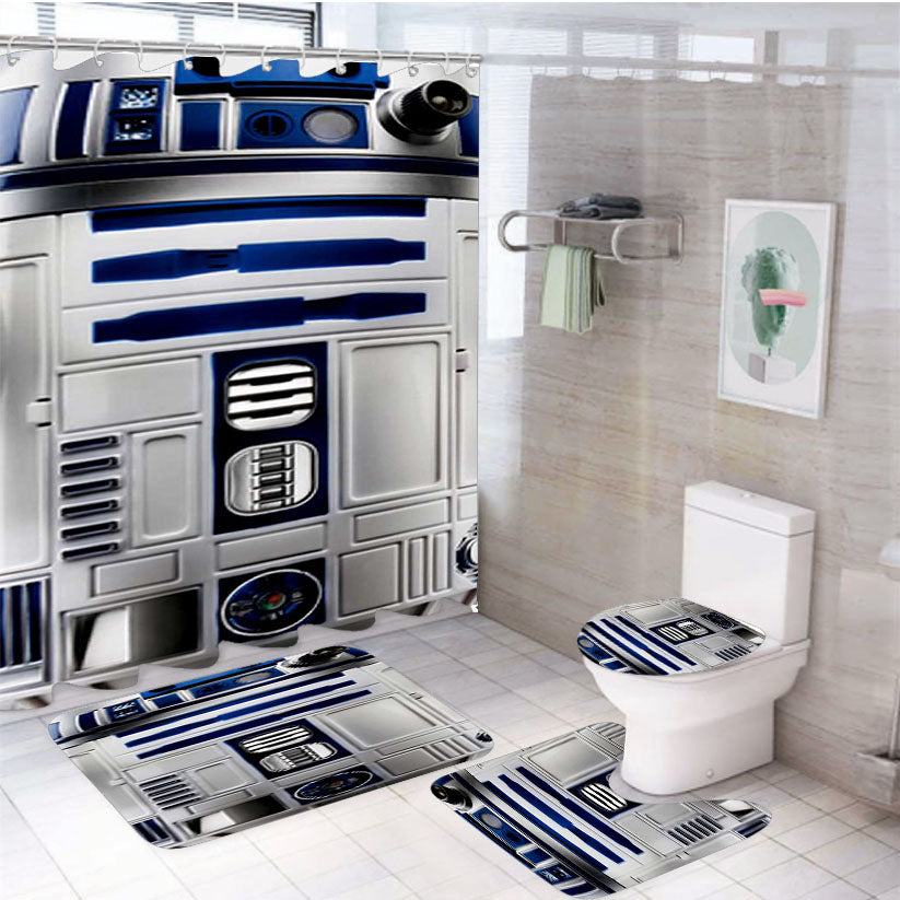 R2D2 Star Wars Bodysuit 4Pcs Bathroom Set Shower Curtain