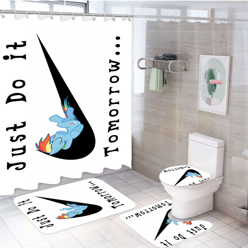 Rainbow Dash Nike Just Do It 4Pcs Bathroom Set Shower Curtain