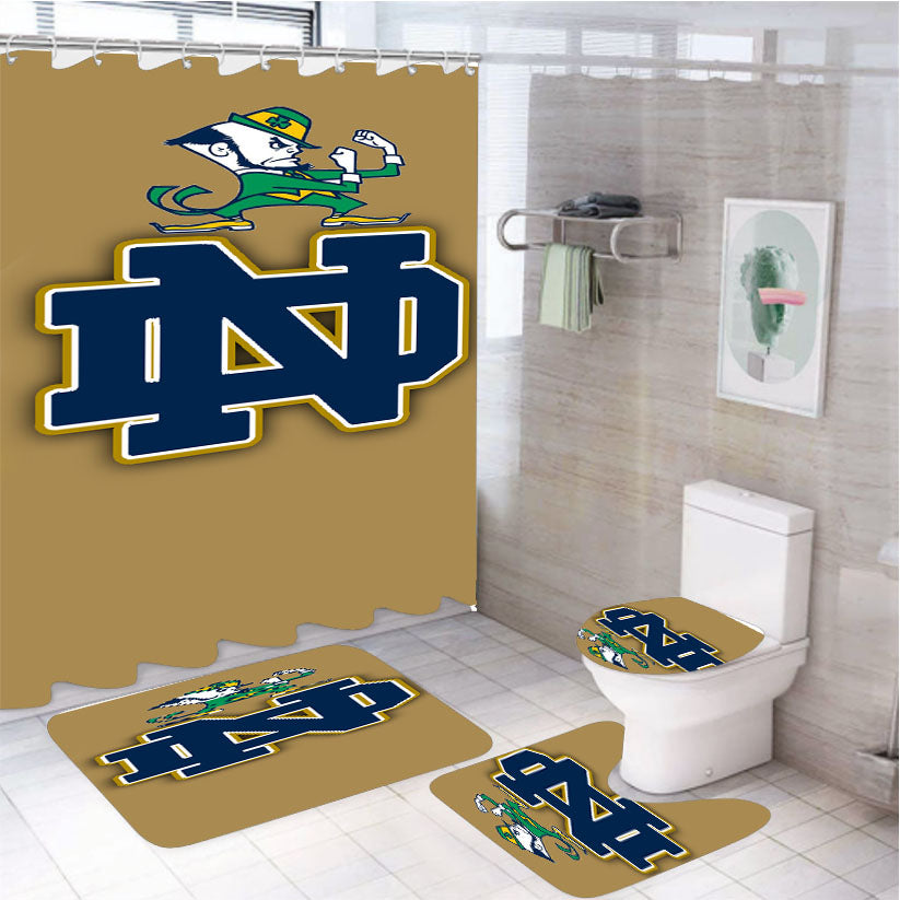 Rare Notre Dame Fighting Irish 4Pcs Bathroom Set Shower Curtain