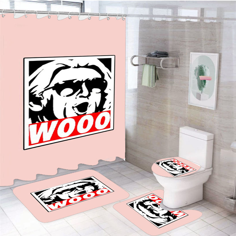 Rick Flair Wooo Wrestling Wrestler Manly Classy 4Pcs Bathroom Set Shower Curtain