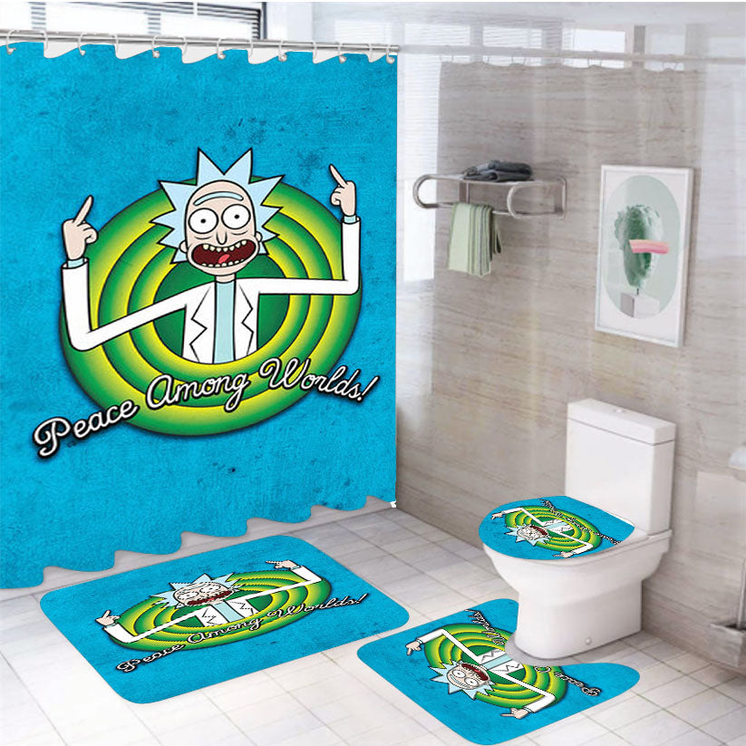 Rick Peace Among Worlds 4Pcs Bathroom Set Shower Curtain