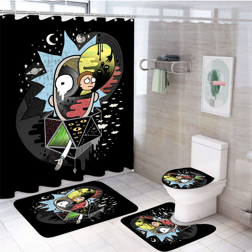 Rick Polarity 4Pcs Bathroom Set Shower Curtain