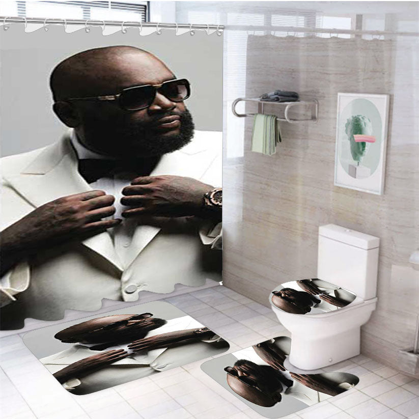 Rick Ross Suit 4Pcs Bathroom Set Shower Curtain