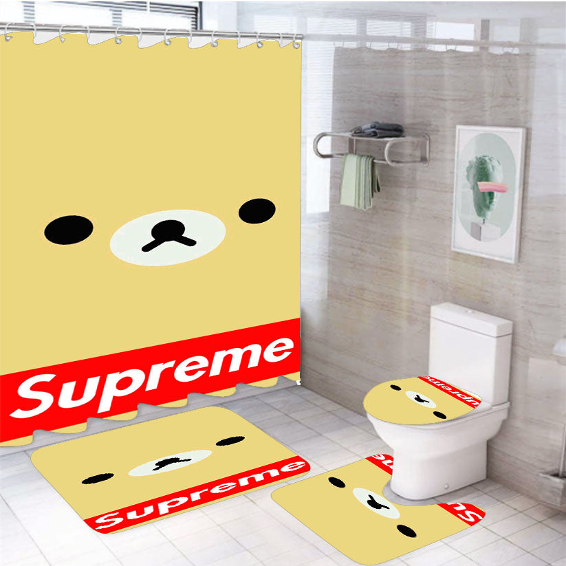 Rilakkuma X Supreme 4Pcs Bathroom Set Shower Curtain