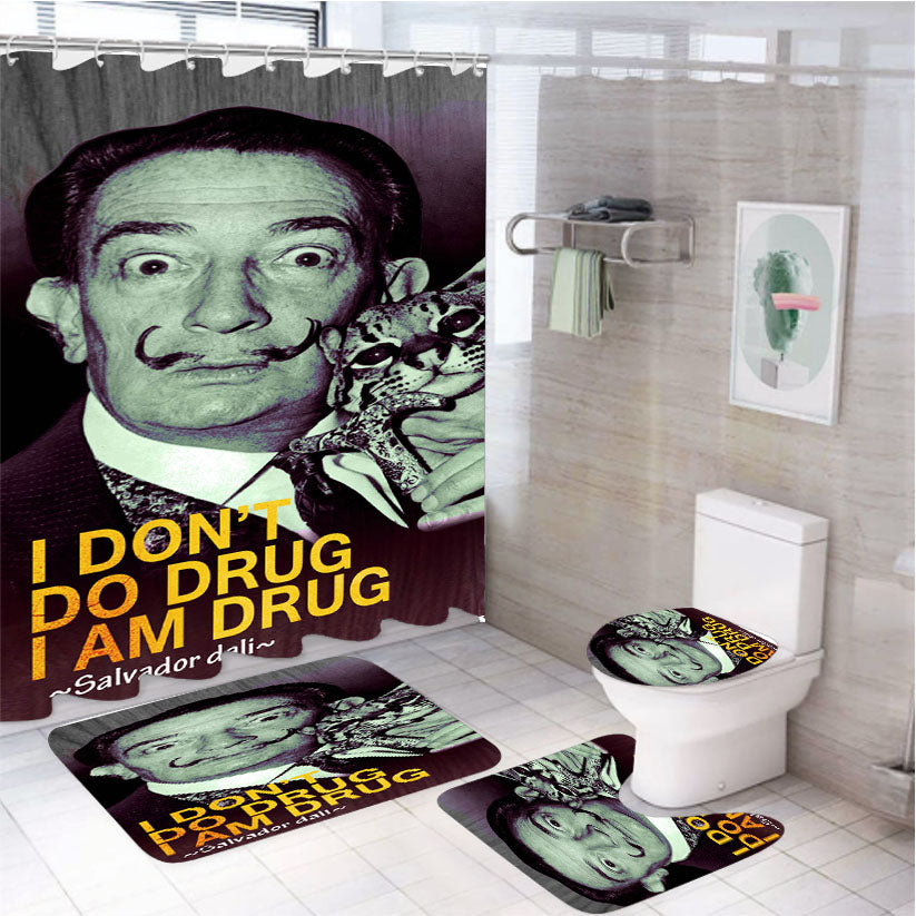 Salvador Dali 4Pcs Bathroom Set Shower Curtain