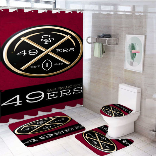San Francisco 49Ers 4Pcs Bathroom Set Shower Curtain