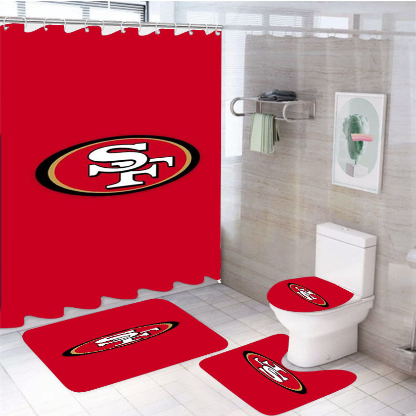 San Francisco 49Ers Sf 4Pcs Bathroom Set Shower Curtain