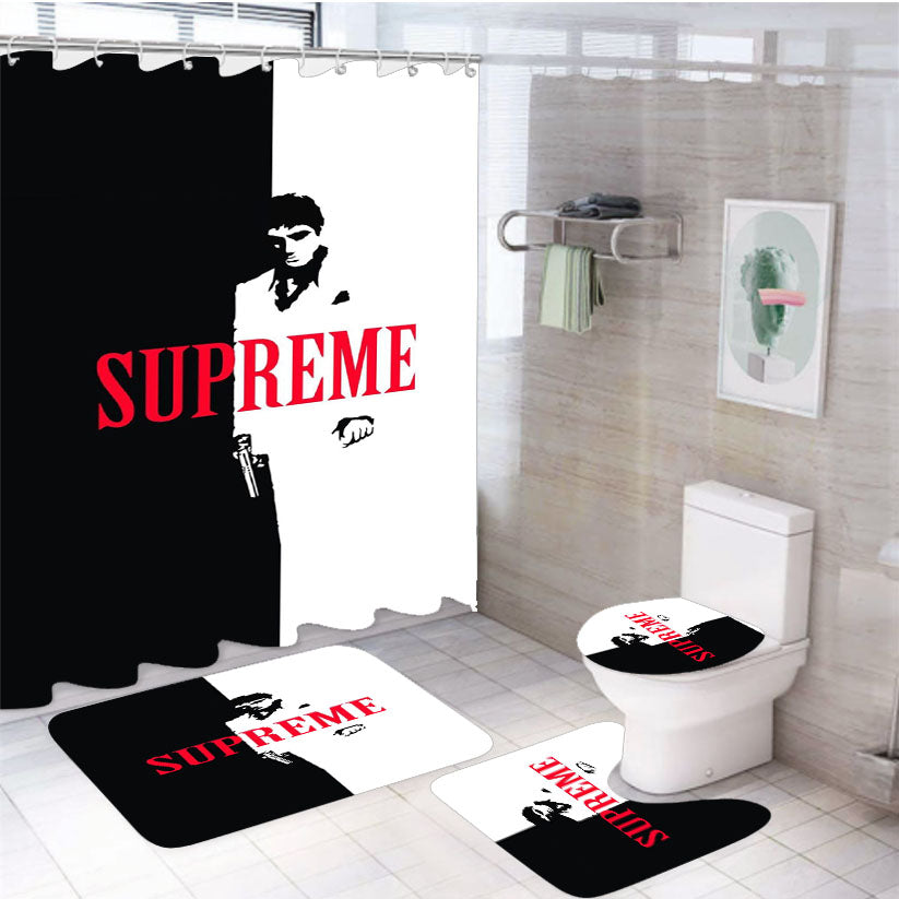 Scarface Supreme Split 4Pcs Bathroom Set Shower Curtain