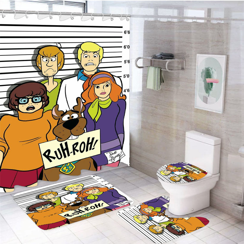 Scooby Doo Art Dump 4Pcs Bathroom Set Shower Curtain