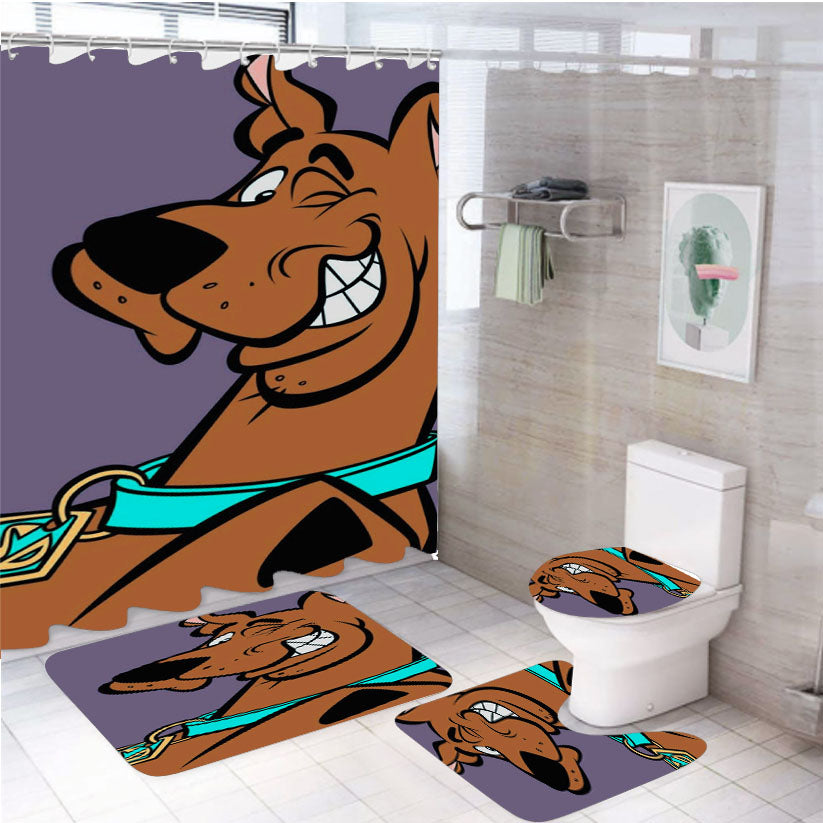 Scooby Doo Cute Wink Eyes 4Pcs Bathroom Set Shower Curtain