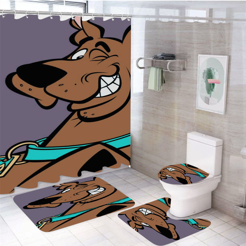 Scooby Doo Face Happy Smile 4Pcs Bathroom Set Shower Curtain