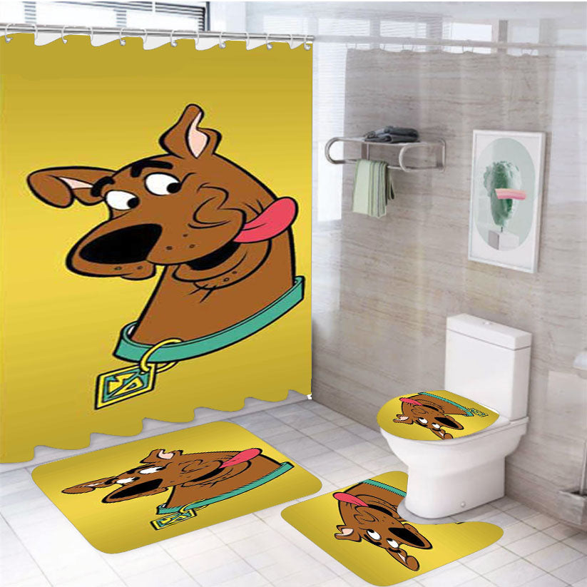 Scooby Doo Gold Fade 4Pcs Bathroom Set Shower Curtain