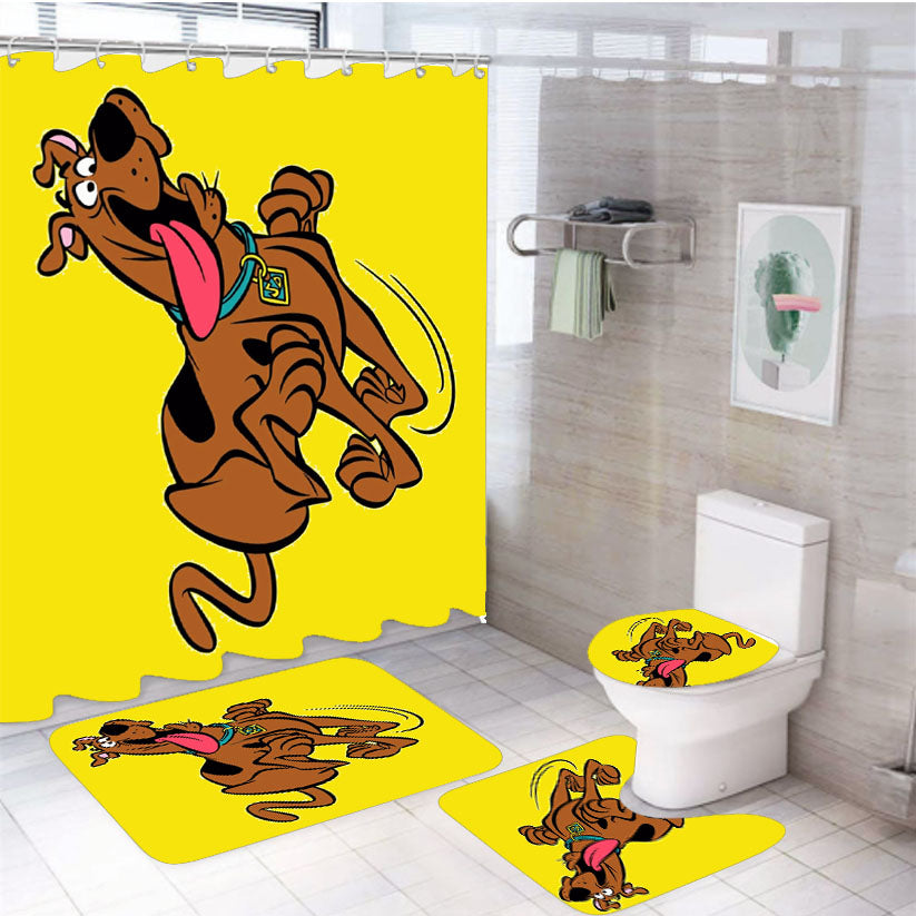 Scooby Doo Running 4Pcs Bathroom Set Shower Curtain