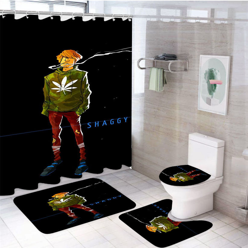 Scooby Doo Shaggy Smoking 4Pcs Bathroom Set Shower Curtain