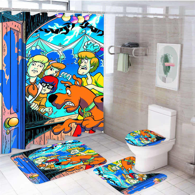 Scooby Doo Where Are You 4Pcs Bathroom Set Shower Curtain