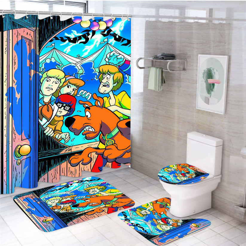 Scooby Doo Where Are You Classic Screen 4Pcs Bathroom Set Shower Curtain