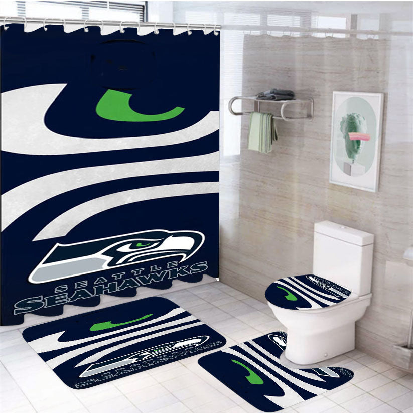 Seattle Seahawks Nfl 4Pcs Bathroom Set Shower Curtain