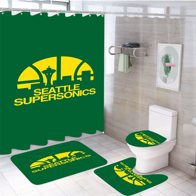 Seattle Supersonics Logo 4Pcs Bathroom Set Shower Curtain