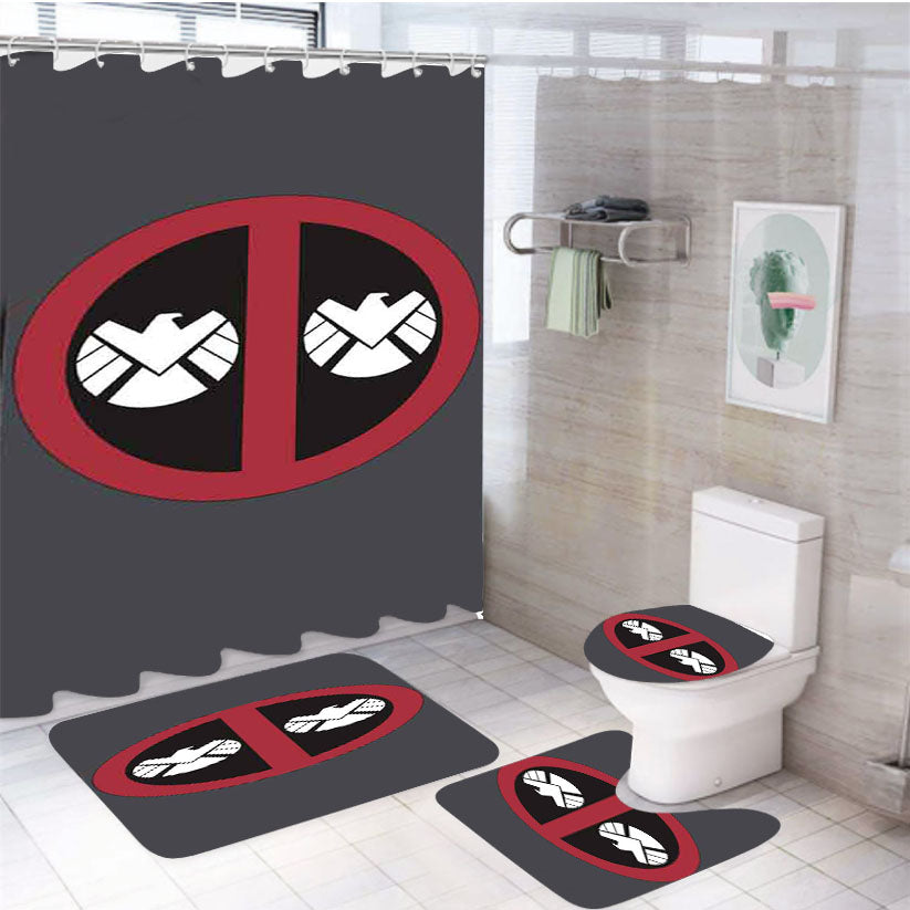 Shield Marvel 4Pcs Bathroom Set Shower Curtain