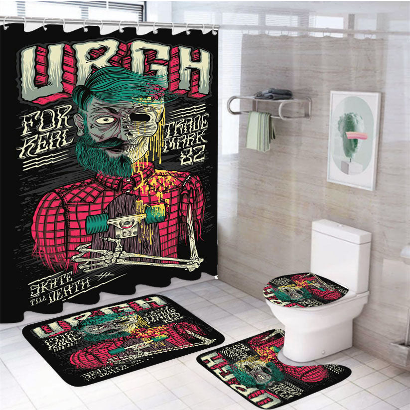Skate Urgh 4Pcs Bathroom Set Shower Curtain