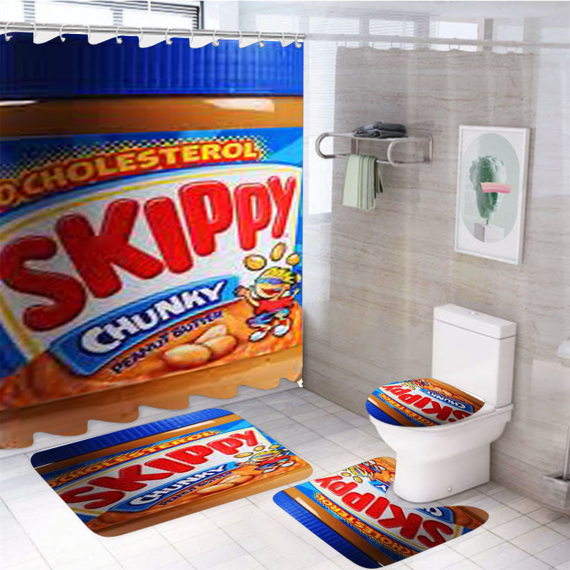 Skippy Peanut Butter 4Pcs Bathroom Set Shower Curtain