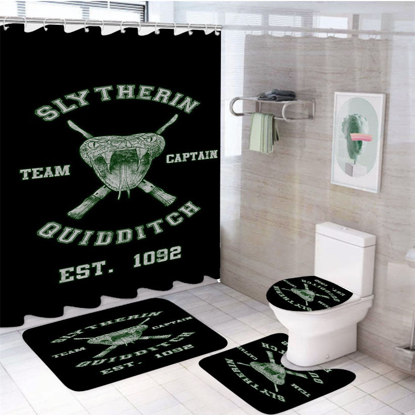 Slytherin Team Captain Quidditch 4Pcs Bathroom Set Shower Curtain
