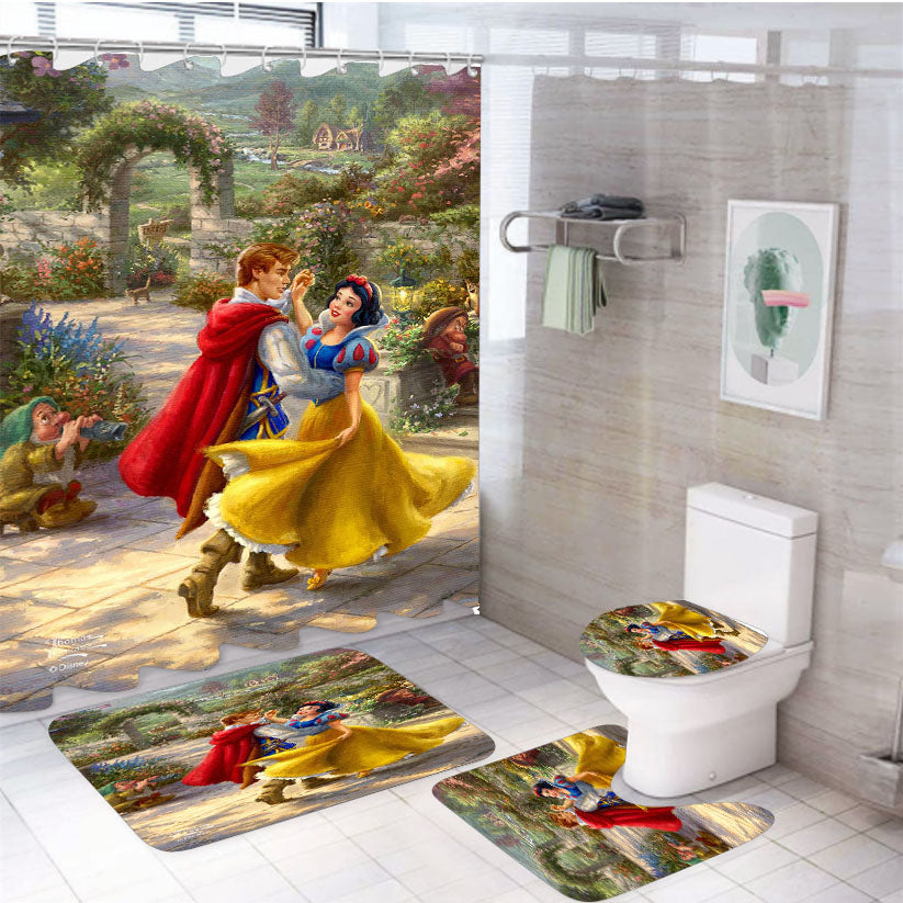 Snow White Dancing In The Sunlight 4Pcs Bathroom Set Shower Curtain